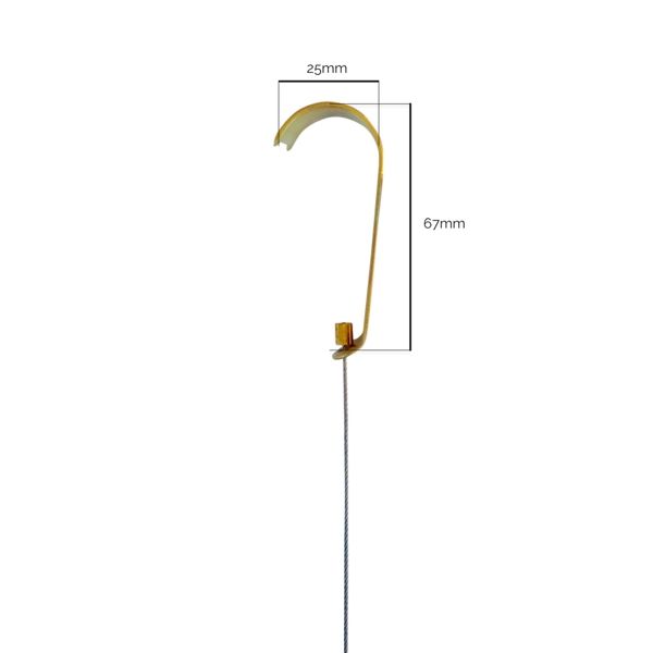 Picture Rail Hook Sie View with Dimensions
