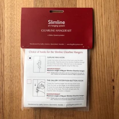 The Slimline Art Hanging System Clear Line Dropper Kit Packaging back Photo