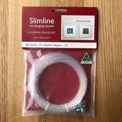 The Slimline Art Hanging System Clear Line Dropper Kit Packaging front Photo