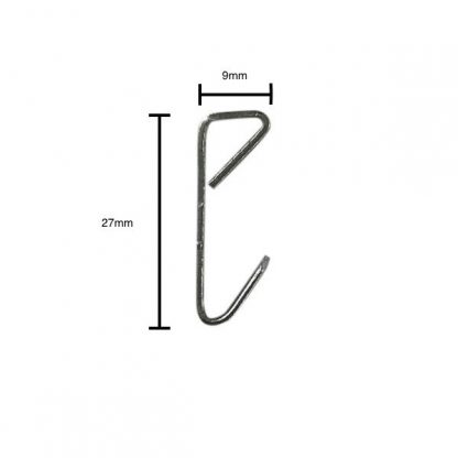 Economy picture hook zinc plated - side profile with measurements