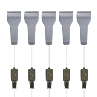 5 stainless steel picture rail hangers with clear line cords and mini hooks