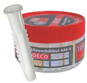 TOX Deco 6 x 41 mm wall plugs in a 100-pack tub