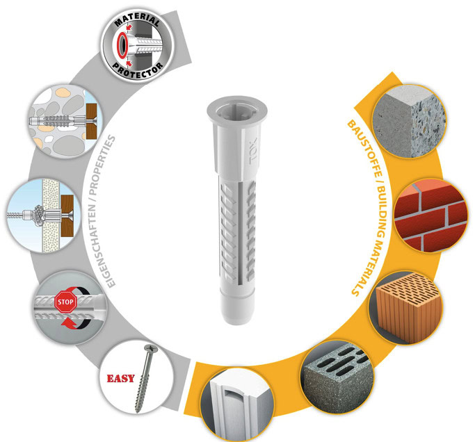 TOX Deco wall plug for solid and hollow building materials