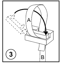 Clear Tape assembly step 3: swing the locking bar through the loop