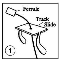 Track-slide hanger step 1: feed the hanger through the track slide