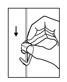 Gallery Systems diagram showing the button pressed to adjust a Slimline Push Button Hook